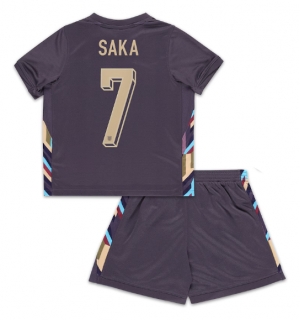 England Bukayo Saka #7 Bortedraktsett Barn EM 2024 Kortermet (+ Korte bukser)