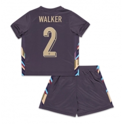 England Kyle Walker #2 Bortedraktsett Barn EM 2024 Kortermet (+ Korte bukser)