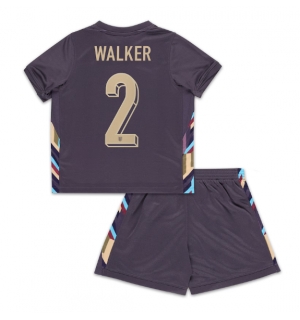 England Kyle Walker #2 Bortedraktsett Barn EM 2024 Kortermet (+ Korte bukser)
