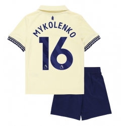 Everton Vitaliy Mykolenko #16 Bortedraktsett Barn 2025-26 Kortermet (+ Korte bukser)