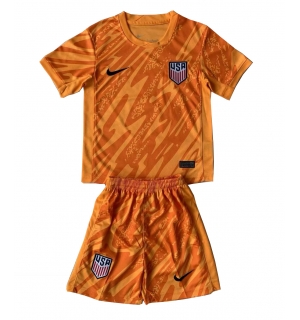 Forente Stater Keeper Bortedraktsett Barn Copa America 2024 Kortermet (+ Korte bukser)