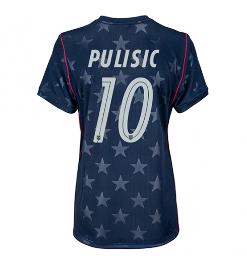 Forente stater Christian Pulisic #10 Bortedrakt Dame VM 2026 Kortermet Forente stater Christian Pulisic #10 Bortedrakt Dame VM 2026 Kortermet