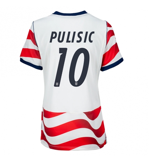 Forente stater Christian Pulisic #10 Hjemmedrakt Dame VM 2026 Kortermet Forente stater Christian Pulisic #10 Hjemmedrakt Dame VM 2026 Kortermet