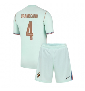Frankrike Dayot Upamecano #4 Bortedraktsett Barn VM 2026 Kortermet (+ Korte bukser)
