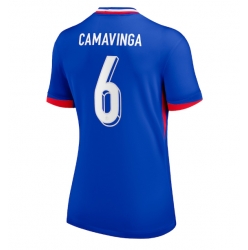 Frankrike Eduardo Camavinga #6 Hjemmedrakt Dame EM 2024 Kortermet