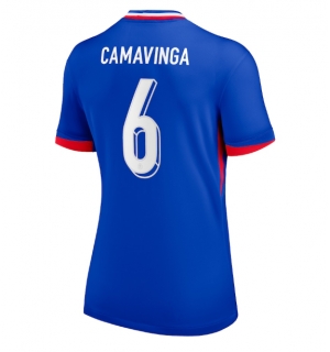 Frankrike Eduardo Camavinga #6 Hjemmedrakt Dame EM 2024 Kortermet