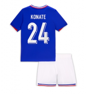 Frankrike Ibrahima Konate #24 Hjemmedraktsett Barn EM 2024 Kortermet (+ Korte bukser)