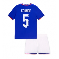 Frankrike Jules Kounde #5 Hjemmedraktsett Barn EM 2024 Kortermet (+ Korte bukser)