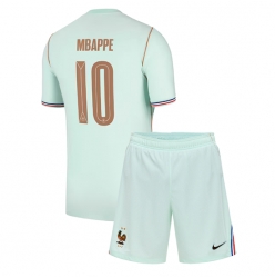 Frankrike Kylian Mbappe #10 Bortedraktsett Barn VM 2026 Kortermet (+ Korte bukser)