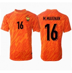 Frankrike Mike Maignan #16 Keeper Bortedrakt EM 2024 Kortermet
