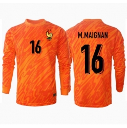 Frankrike Mike Maignan #16 Keeper Bortedrakt EM 2024 Langermet