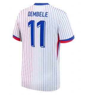 Frankrike Ousmane Dembele #11 Bortedrakt EM 2024 Kortermet