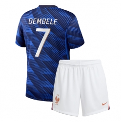 Frankrike Ousmane Dembele #7 Hjemmedraktsett Barn VM 2026 Kortermet (+ Korte bukser)