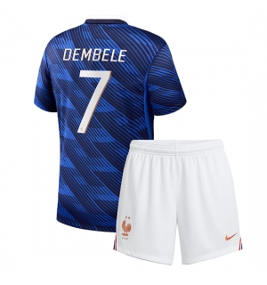 Frankrike Ousmane Dembele #7 Hjemmedraktsett Barn VM 2026 Kortermet (+ Korte bukser)