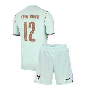 Frankrike Randal Kolo Muani #12 Bortedraktsett Barn VM 2026 Kortermet (+ Korte bukser)
