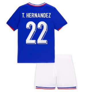Frankrike Theo Hernandez #22 Hjemmedraktsett Barn EM 2024 Kortermet (+ Korte bukser)