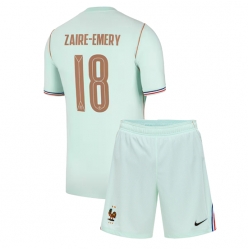 Frankrike Warren Zaire-Emery #18 Bortedraktsett Barn VM 2026 Kortermet (+ Korte bukser)