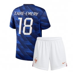 Frankrike Warren Zaire-Emery #18 Hjemmedraktsett Barn VM 2026 Kortermet (+ Korte bukser)
