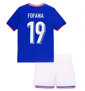 Frankrike Youssouf Fofana #19 Hjemmedraktsett Barn EM 2024 Kortermet (+ Korte bukser)
