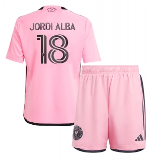 Inter Miami Jordi Alba #18 Hjemmedraktsett Barn 2024-25 Kortermet (+ Korte bukser)