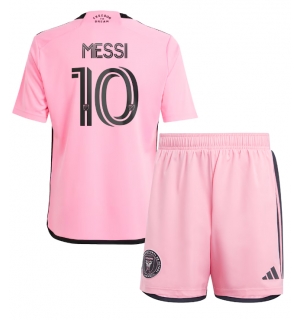 Inter Miami Lionel Messi #10 Hjemmedraktsett Barn 2024-25 Kortermet (+ Korte bukser)