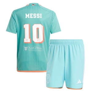 Inter Miami Lionel Messi #10 Tredjedraktsett Barn 2024-25 Kortermet (+ Korte bukser)