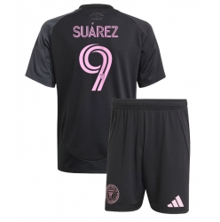 Inter Miami Luis Suarez #9 Bortedraktsett Barn 2025-26 Kortermet (+ Korte bukser)
