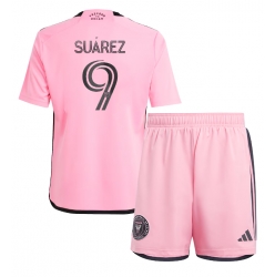 Inter Miami Luis Suarez #9 Hjemmedraktsett Barn 2024-25 Kortermet (+ Korte bukser)