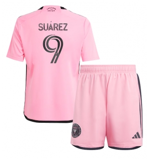 Inter Miami Luis Suarez #9 Hjemmedraktsett Barn 2024-25 Kortermet (+ Korte bukser)