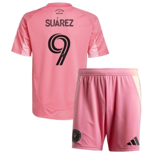 Inter Miami Luis Suarez #9 Hjemmedraktsett Barn 2025-26 Kortermet (+ Korte bukser)