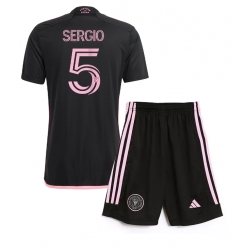 Inter Miami Sergio Busquets #5 Bortedraktsett Barn 2024-25 Kortermet (+ Korte bukser)