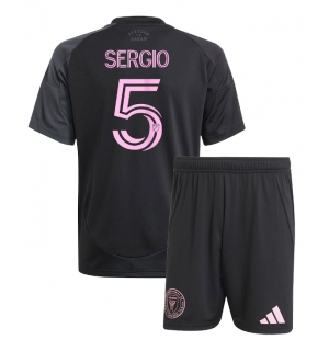 Inter Miami Sergio Busquets #5 Bortedraktsett Barn 2025-26 Kortermet (+ Korte bukser)
