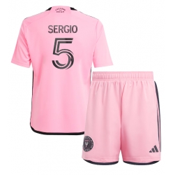 Inter Miami Sergio Busquets #5 Hjemmedraktsett Barn 2024-25 Kortermet (+ Korte bukser)