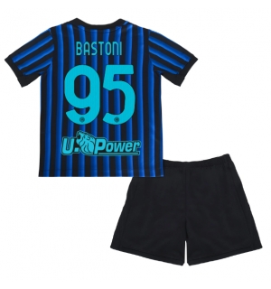 Inter Milan Alessandro Bastoni #95 Hjemmedraktsett Barn 2025-26 Kortermet (+ Korte bukser)