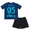 Inter Milan Alessandro Bastoni #95 Hjemmedraktsett Barn 2025-26 Kortermet (+ Korte bukser)