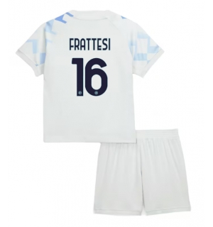 Inter Milan Davide Frattesi #16 Bortedraktsett Barn 2025-26 Kortermet (+ Korte bukser)