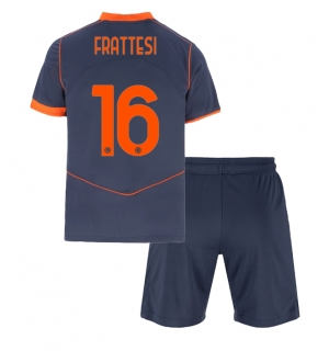 Inter Milan Davide Frattesi #16 Tredjedraktsett Barn 2025-26 Kortermet (+ Korte bukser)