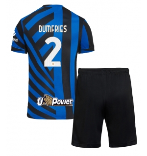 Inter Milan Denzel Dumfries #2 Hjemmedraktsett Barn 2024-25 Kortermet (+ Korte bukser)