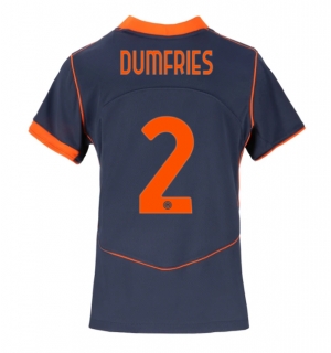 Inter Milan Denzel Dumfries #2 Tredjedrakt Dame 2025-26 Kortermet