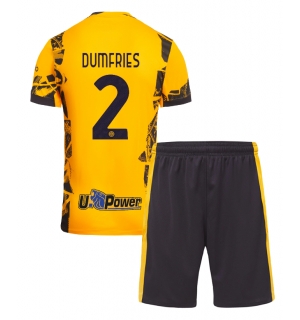 Inter Milan Denzel Dumfries #2 Tredjedraktsett Barn 2024-25 Kortermet (+ Korte bukser)
