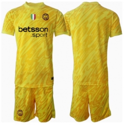 Inter Milan Keeper Bortedraktsett Barn 2024-25 Kortermet (+ Korte bukser)