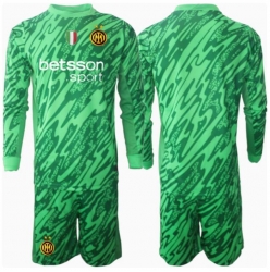 Inter Milan Keeper Hjemmedraktsett Barn 2024-25 Langermet (+ Korte bukser)