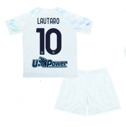 Inter Milan Lautaro Martinez #10 Bortedraktsett Barn 2025-26 Kortermet (+ Korte bukser)