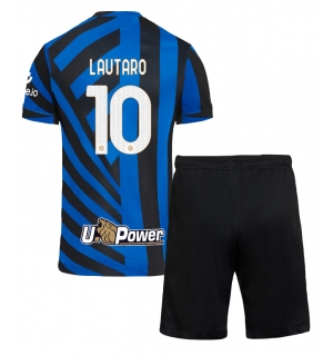 Inter Milan Lautaro Martinez #10 Hjemmedraktsett Barn 2024-25 Kortermet (+ Korte bukser)