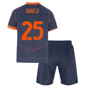 Inter Milan Manuel Akanji #25 Tredjedraktsett Barn 2025-26 Kortermet (+ Korte bukser)