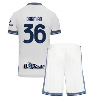 Inter Milan Matteo Darmian #36 Bortedraktsett Barn 2024-25 Kortermet (+ Korte bukser)