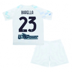 Inter Milan Nicolo Barella #23 Bortedraktsett Barn 2025-26 Kortermet (+ Korte bukser)