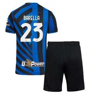 Inter Milan Nicolo Barella #23 Hjemmedraktsett Barn 2024-25 Kortermet (+ Korte bukser)