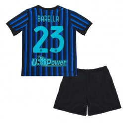 Inter Milan Nicolo Barella #23 Hjemmedraktsett Barn 2025-26 Kortermet (+ Korte bukser)