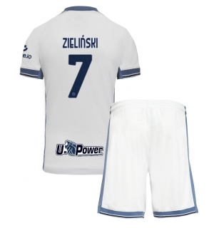 Inter Milan Piotr Zielinski #7 Bortedraktsett Barn 2024-25 Kortermet (+ Korte bukser)